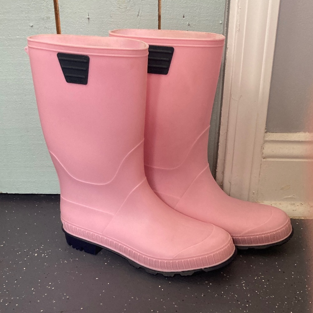 Pink Lightweight Rubber Rain Boots Kids/Women Size 6